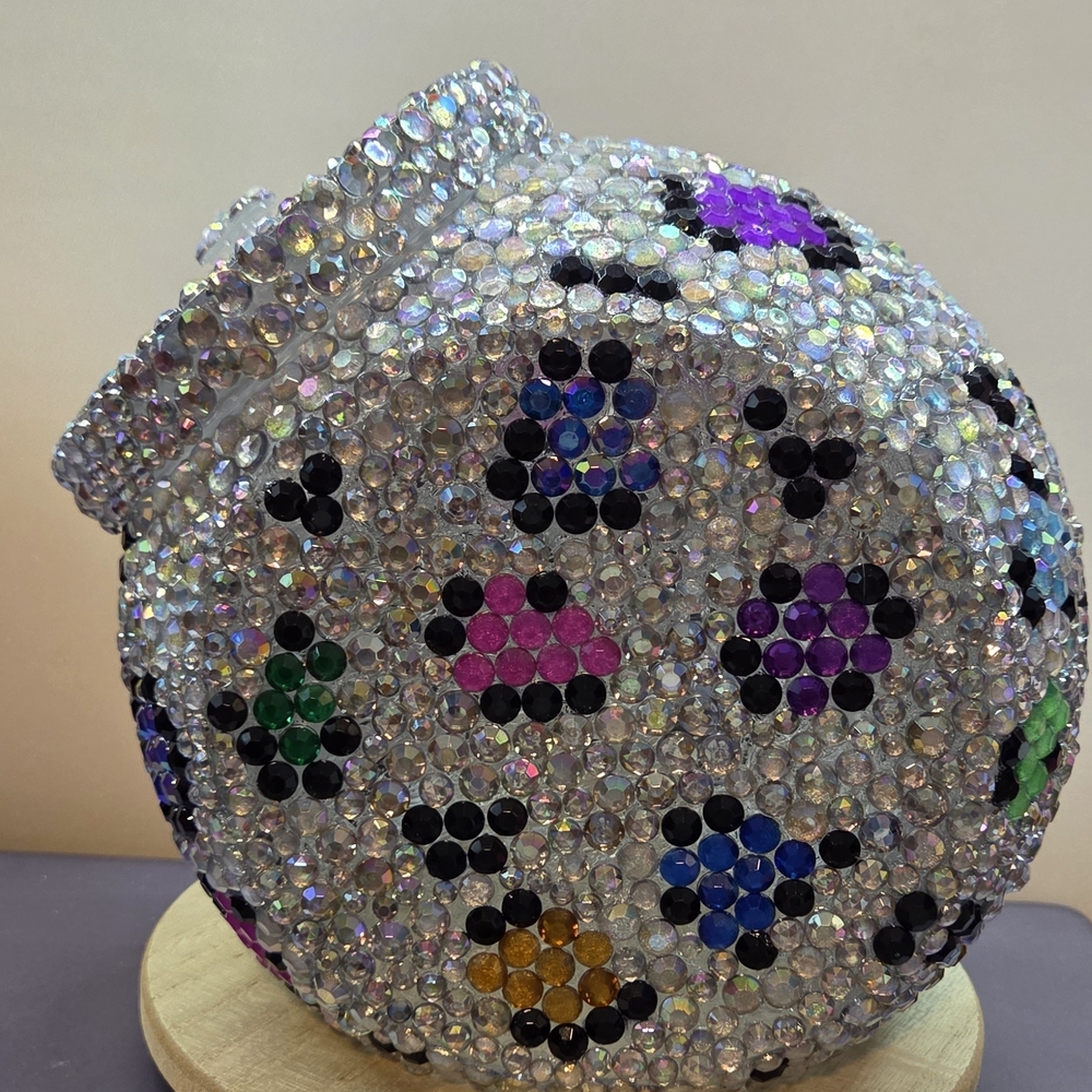 Colorful Rhinestone Embellished Cookie Jar